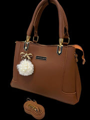 Women's PU Leather Plain Hand Bag