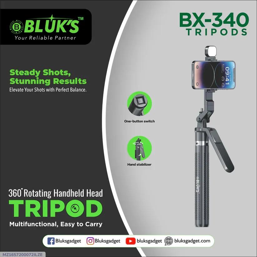 BX-340 Extra Long 1700mm Selfie Stick + TriPod Stand