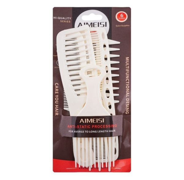 Aimeisi 6 Pcs Hair Comb Set – Durable Styling Combs for Medium & Long Hair
