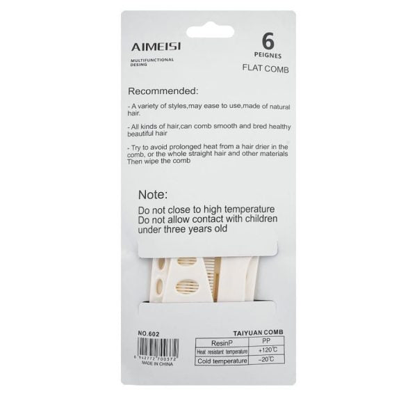 Aimeisi 6 Pcs Hair Comb Set – Durable Styling Combs for Medium & Long Hair