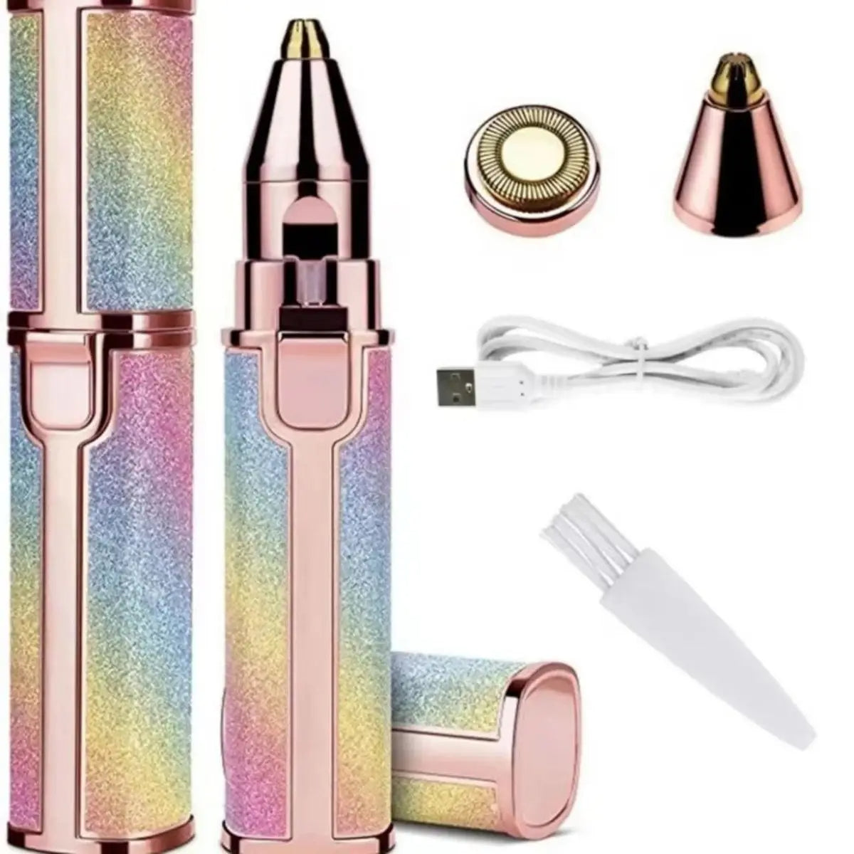 2 in 1 Electric Eyebrow Trimmer & Facial Shaver – Rechargeable Hair Remover for Women